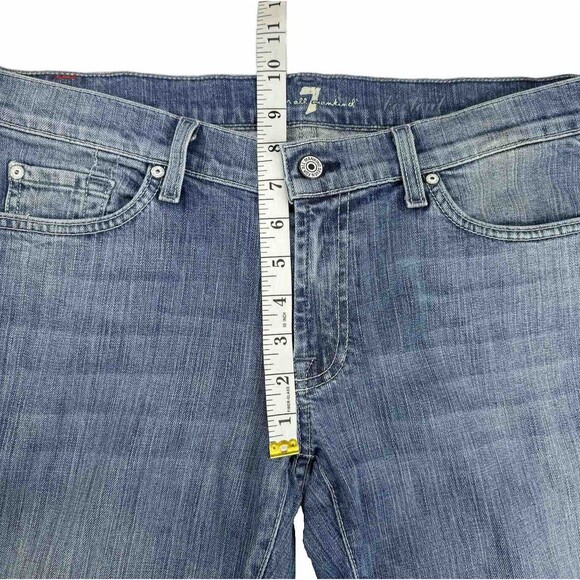 Y2K 7 For All Mankind Jeans Women’s Sz 31 Low Rise Bootcut Light Wash Stretch - Picture 8 of 10